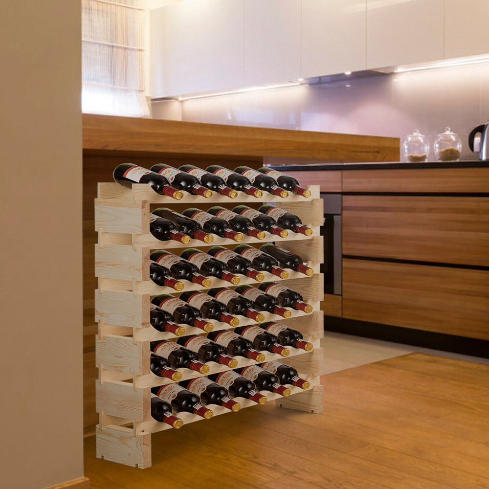 Costway 6 Shelf 36 Bottle Stackable Wine Rack Image 3