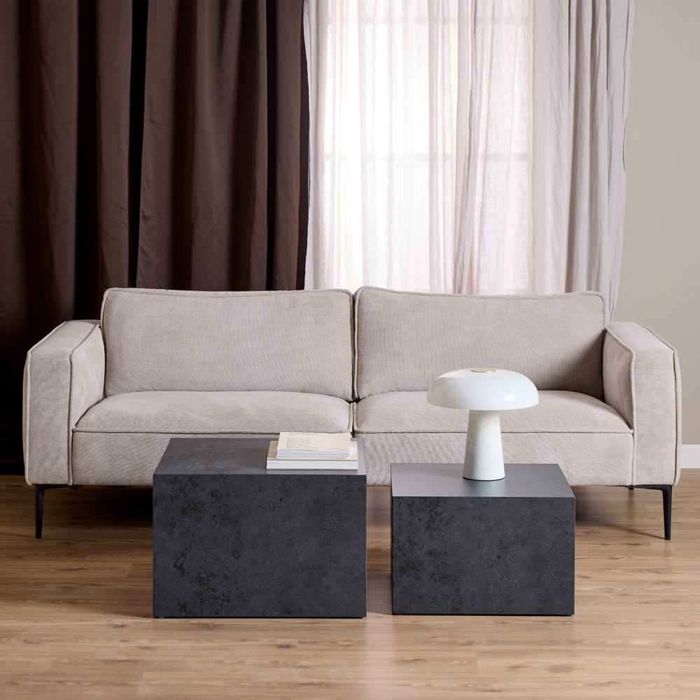 Florence Dice Black Ocean Rough Paper Square Coffee Table Set of 2 Image 8
