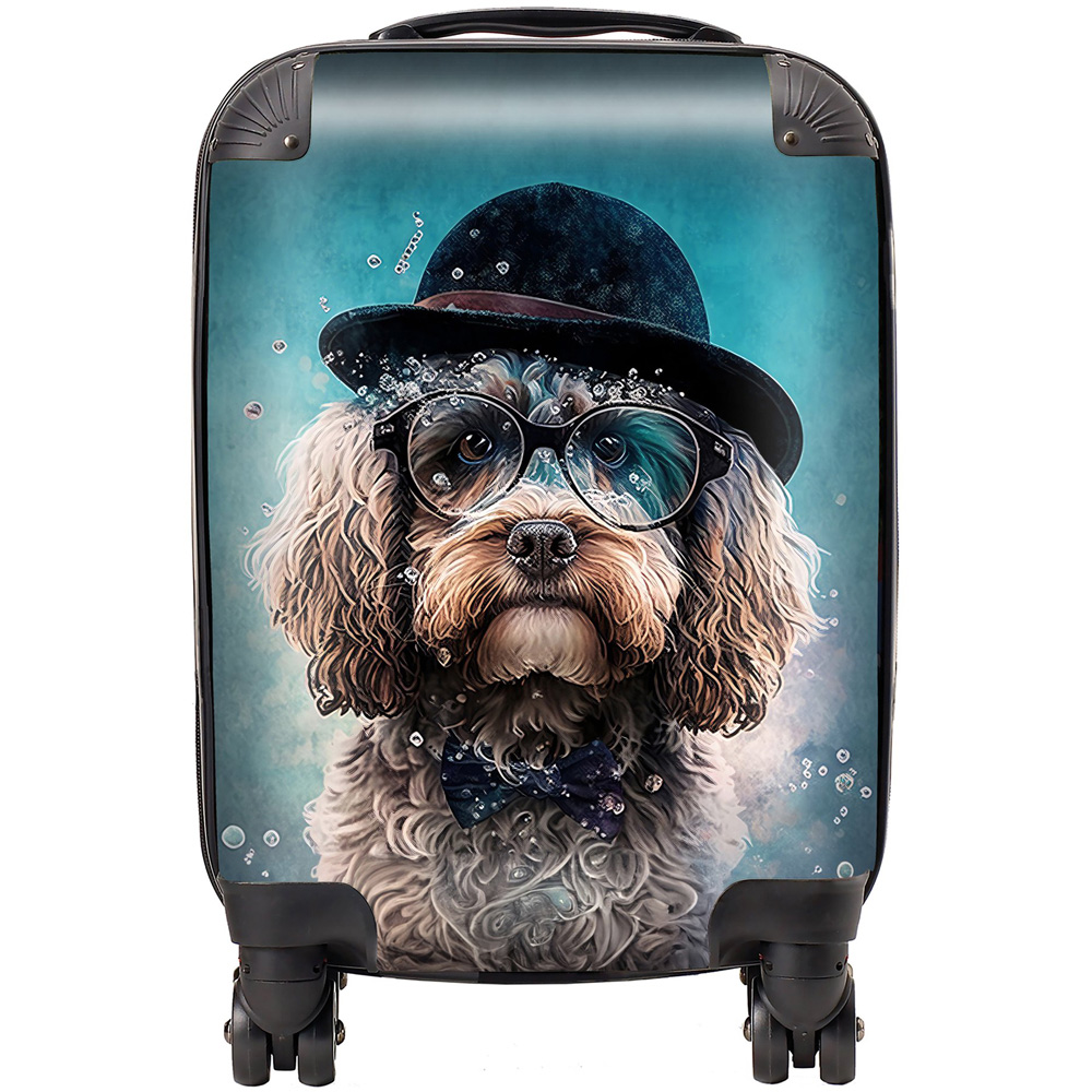Warren Reed Designer Mini Cabin Splashart Cockapoo Dog Suitcase Image 1