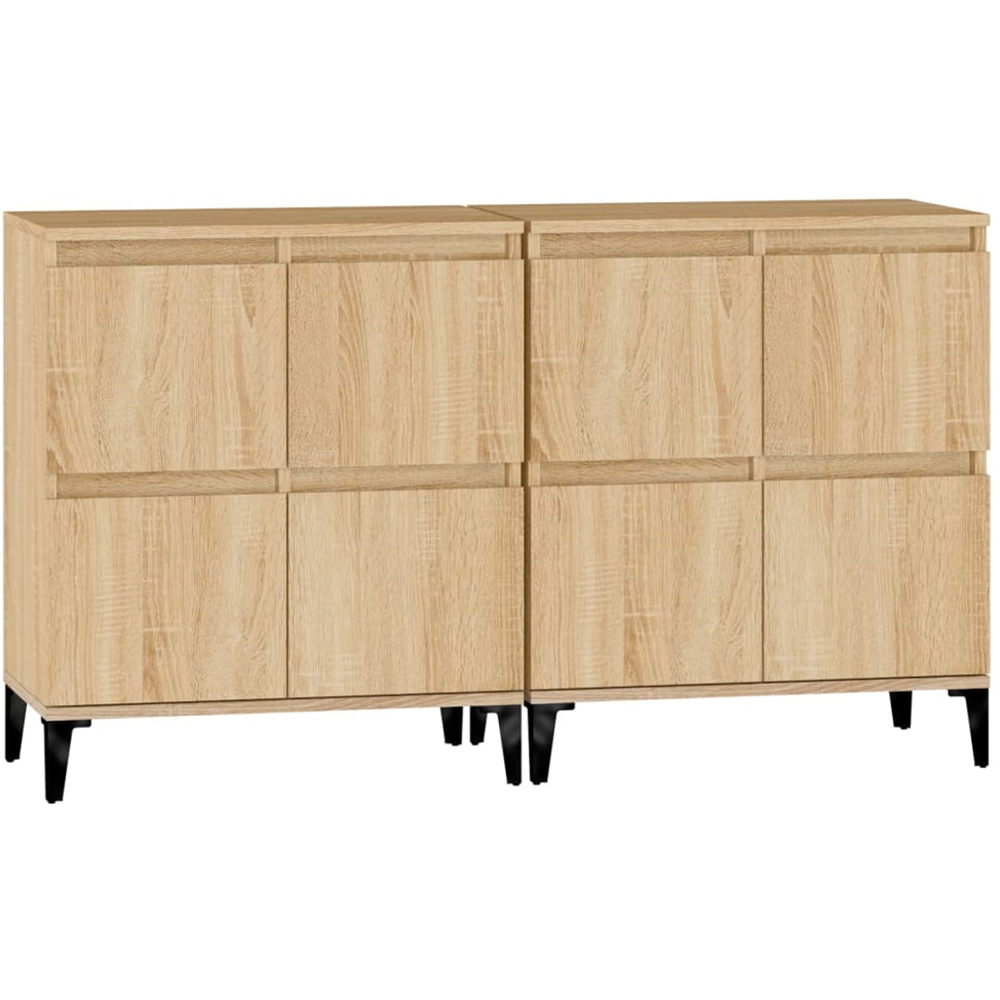 vidaXL 4 Door Sonoma Oak Sideboard Set of 2 Image 6