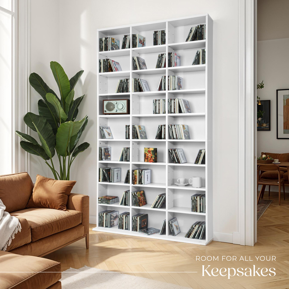 tectake Christel 27 Shelf White CD Shelf Image 3