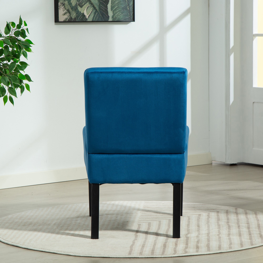 Artemis Home Valina Velvet Fabric Blue Accent Chair Image 5