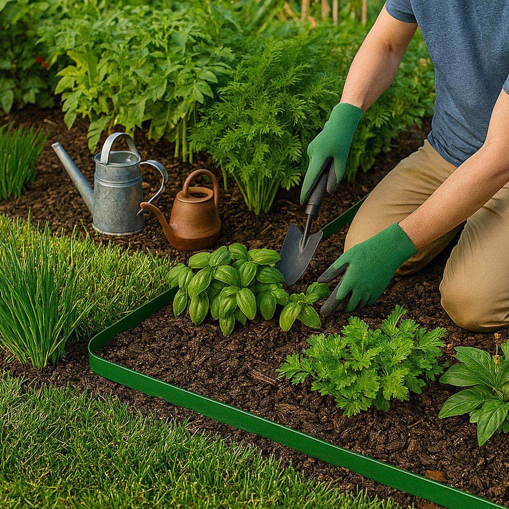 Harbour Housewares 10m x 4cm Green Flexible Plastic Lawn and Path Edging Image 5