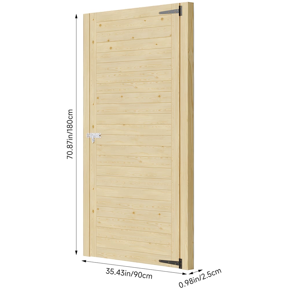 Living and Home Wooden Garden Reinforced Gate with Door Latch 70.8 x 35.4 inch Image 8