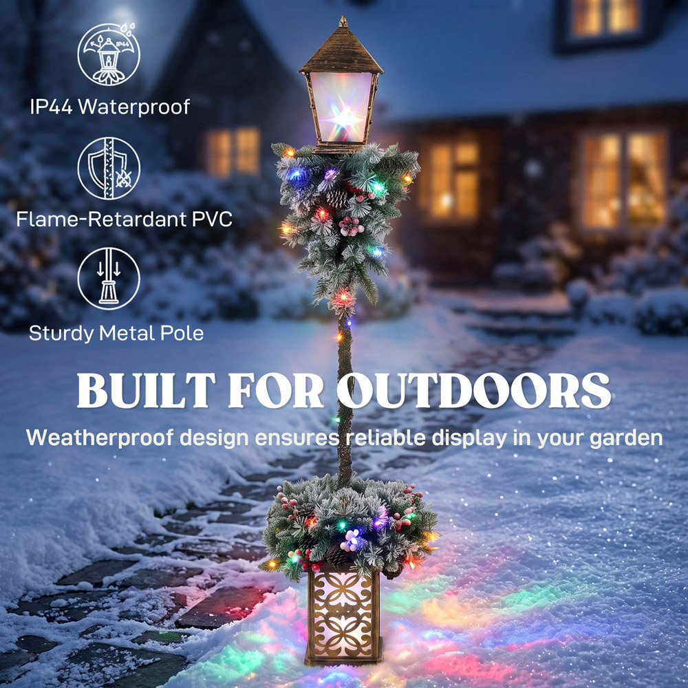 Outsunny 50 Multicolour LED Street Lamp Post Tree Outdoor Christmas Decoration 5ft Image 7