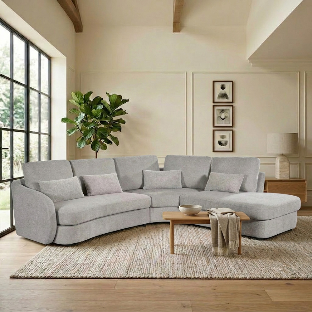 Mabel Corner Sofa Cream Left-hand Image 4
