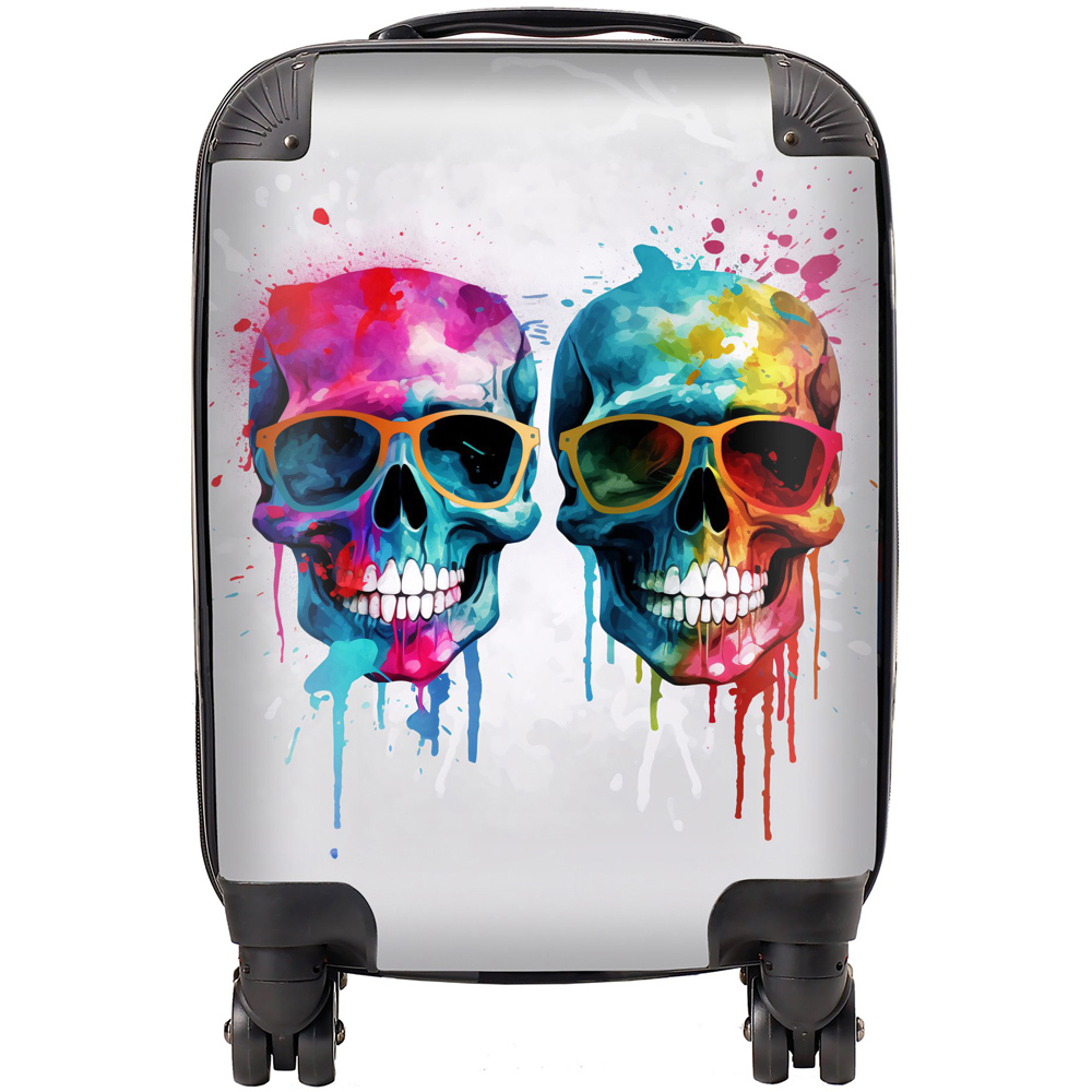 Warren Reed Designer Small Splashart Happy Skeletons Suitcase Image 1