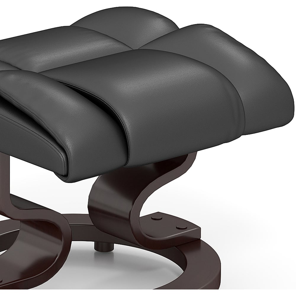 Portland Black Massage Recliner Chair with Footstool and Adjustable Backrest Image 3