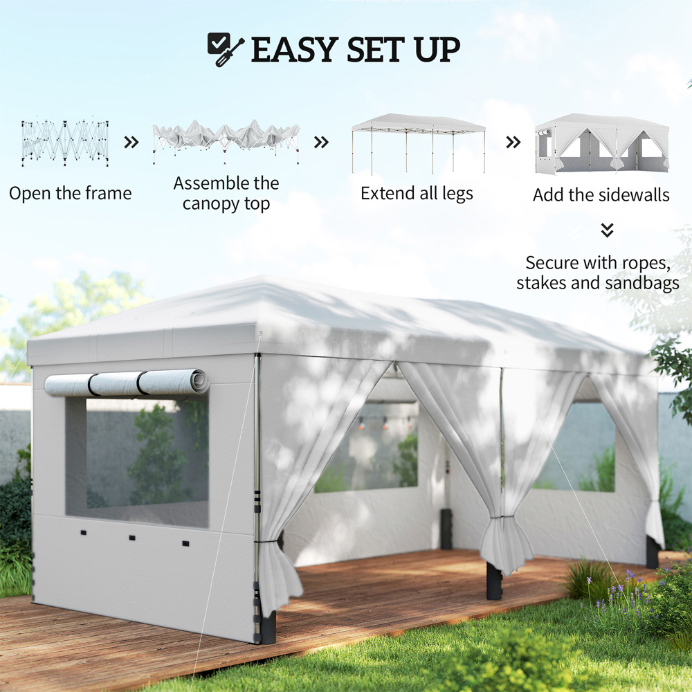 Outsunny 3 x 6m White Pop Up Gazebo Image 7