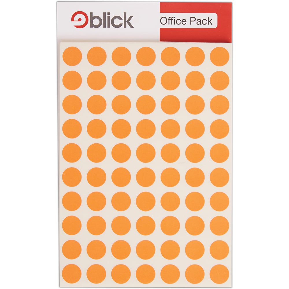 Blick Orange Round Self Adhesive Office Label 13mm 2240 Pack Image 1