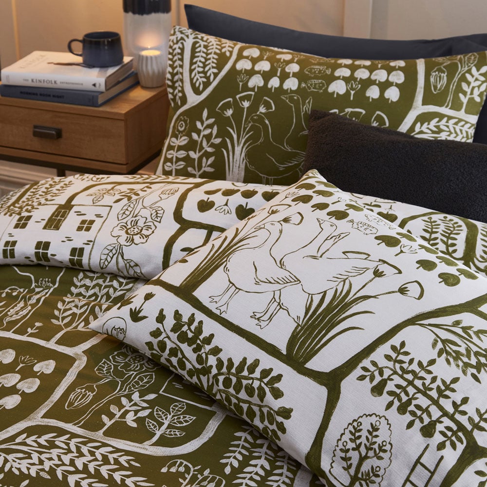 furn. Frida Single Moss Duvet Set Image 3