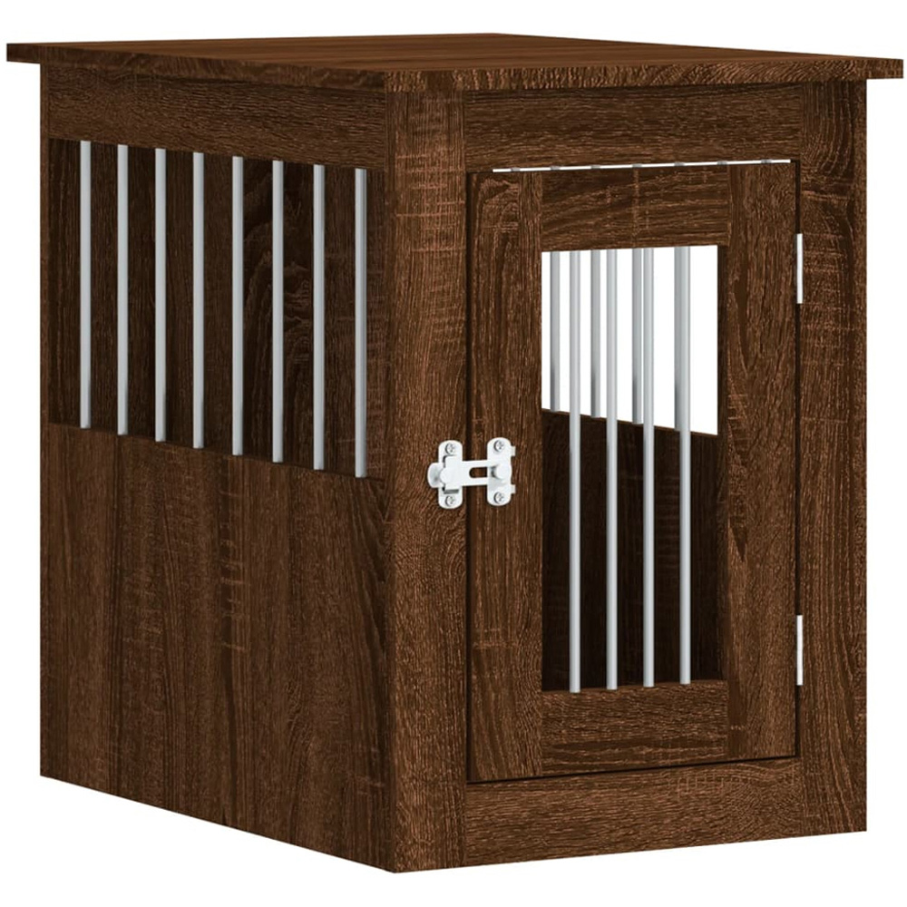 vidaXL Brown Oak Processed Wood Dog Crate Furniture 45 x 62 x 59cm Image 1