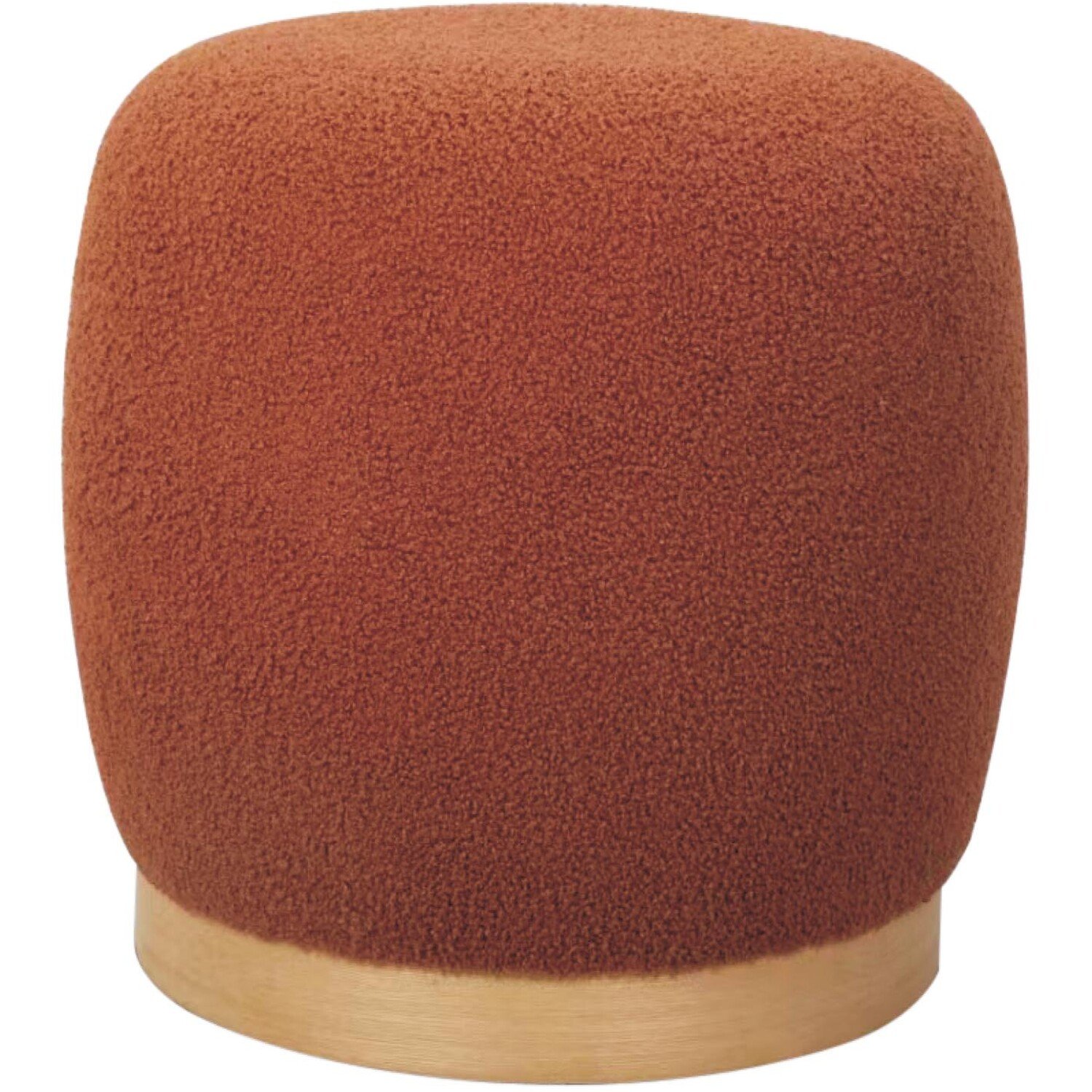 Burnt Orange Boucle Footstool Image 2