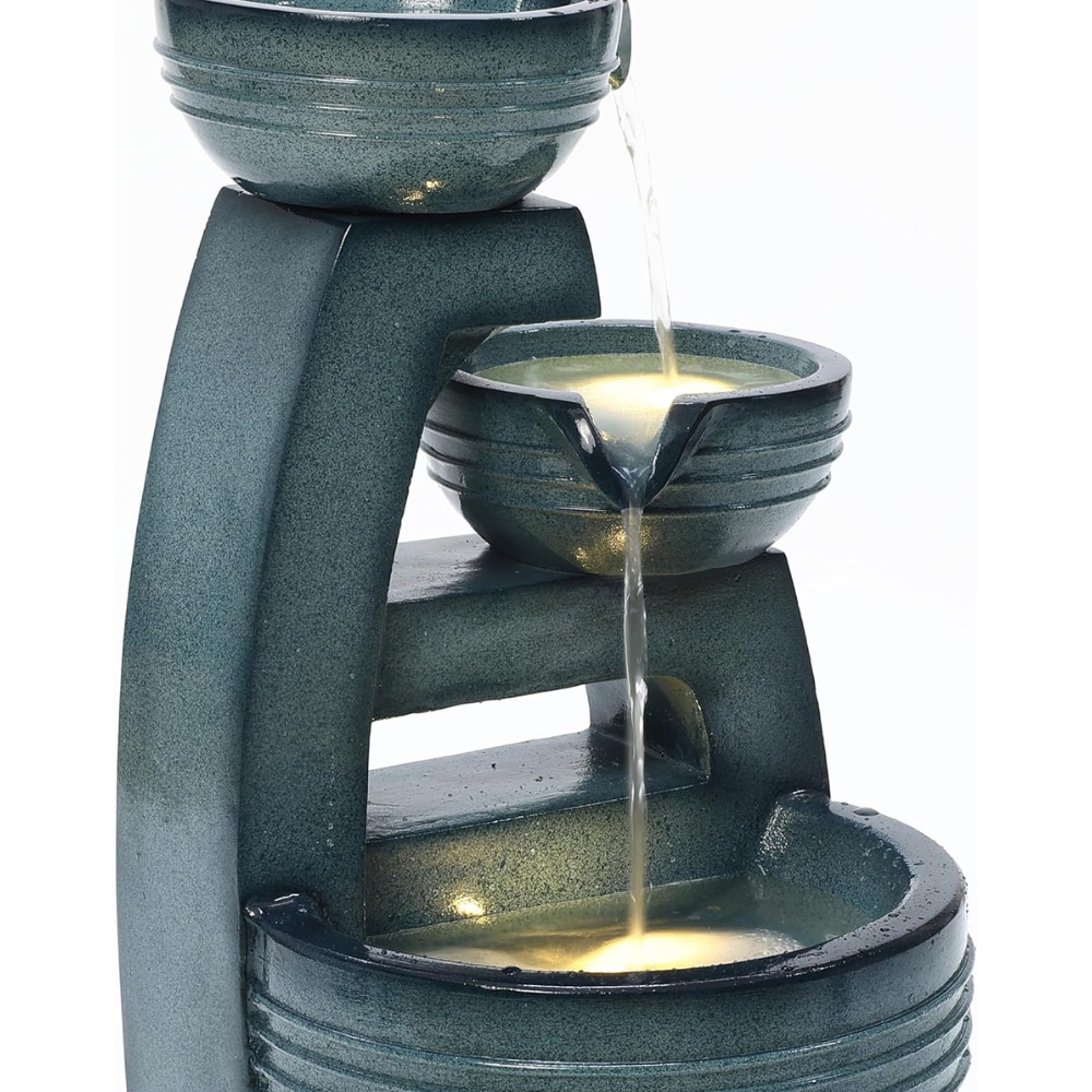 Serenity 3-Tier LED Faux Ceramic Water Feature Image 4
