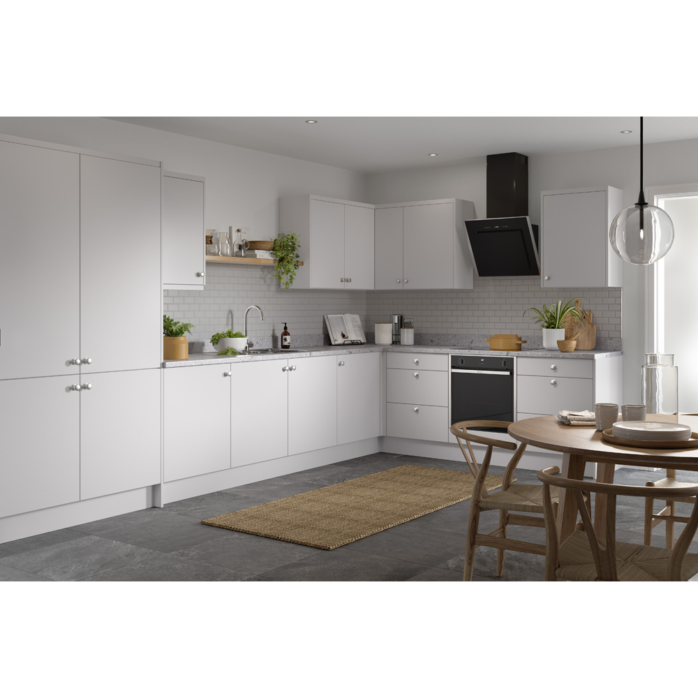 Kitchen Kit Slab Standard Light Grey Base Kitchen Cabinet Flatpack 600mm Image 2