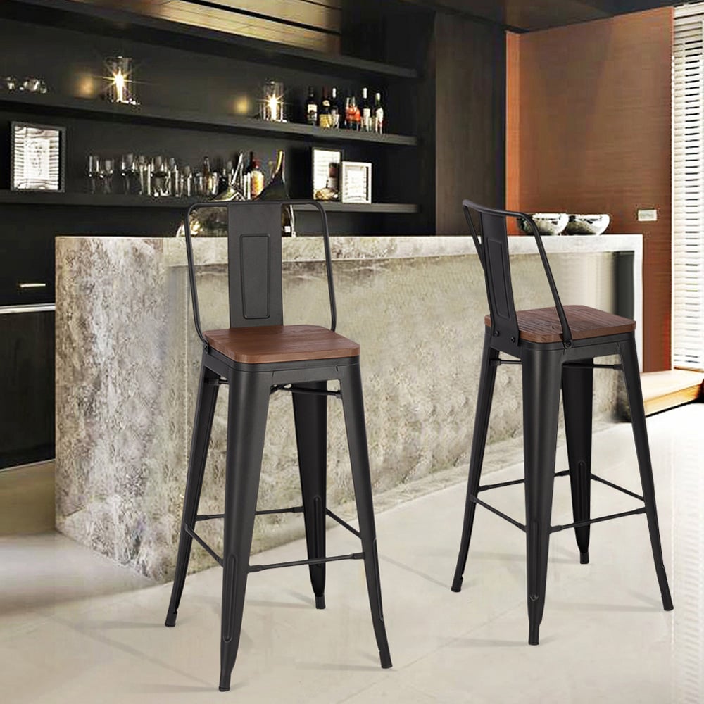 Living and Home Set of 2 Metal High Bar Stool Image 7