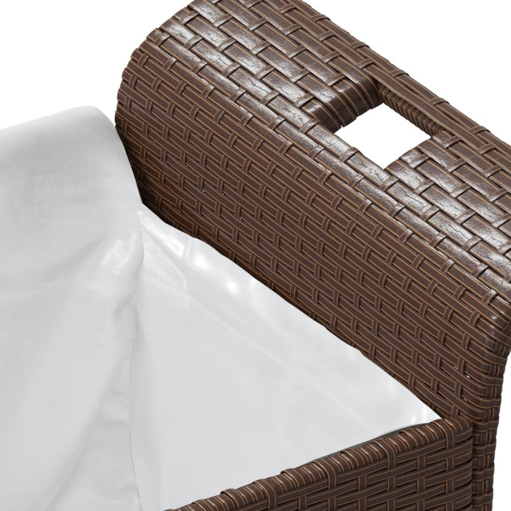 vidaXL 2 Seater Brown Rattan Storage Garden Bench Image 6