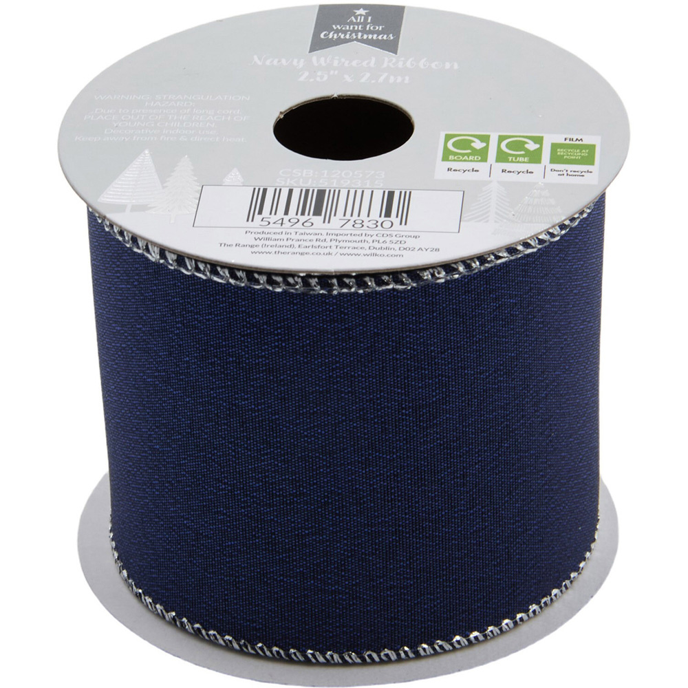 Navy Wired Ribbon Image 6