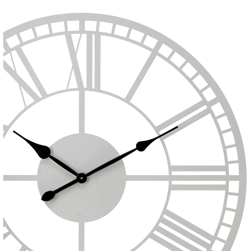 Charles Bentley Malham Grey Round Skeleton Indoor and Outdoor Wall Clock 90cm Image 6