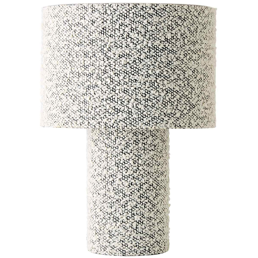 ValueLights Ash Grey Fleck Boucle LED Table Lamp with Bulb Image 1