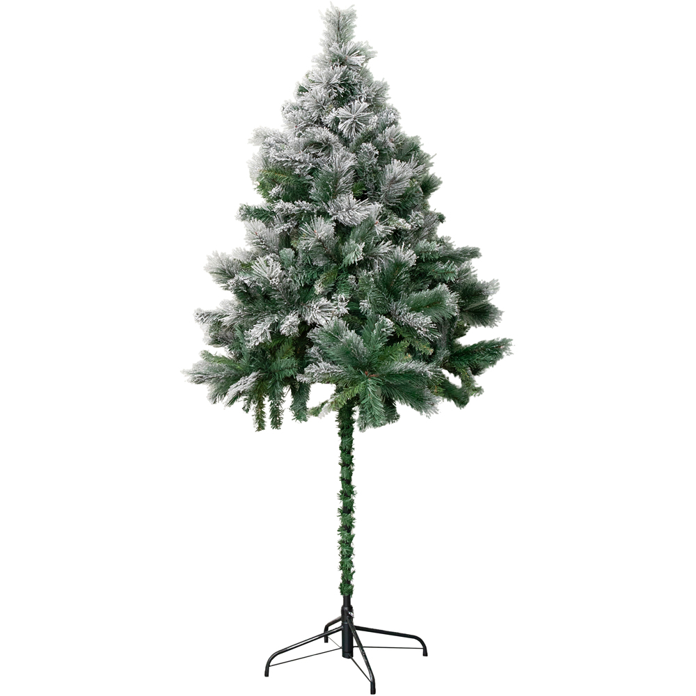 Samuel Alexander Snow Flocked Space Saving Artificial Christmas Tree with Metal Stand 6ft Image 1
