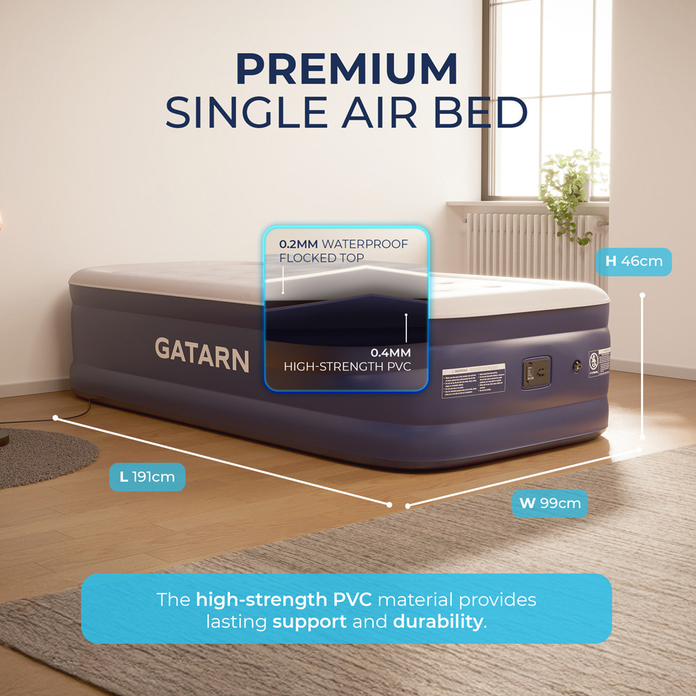 GATARN Single Air Bed with Built-in Electric Pump Image 9