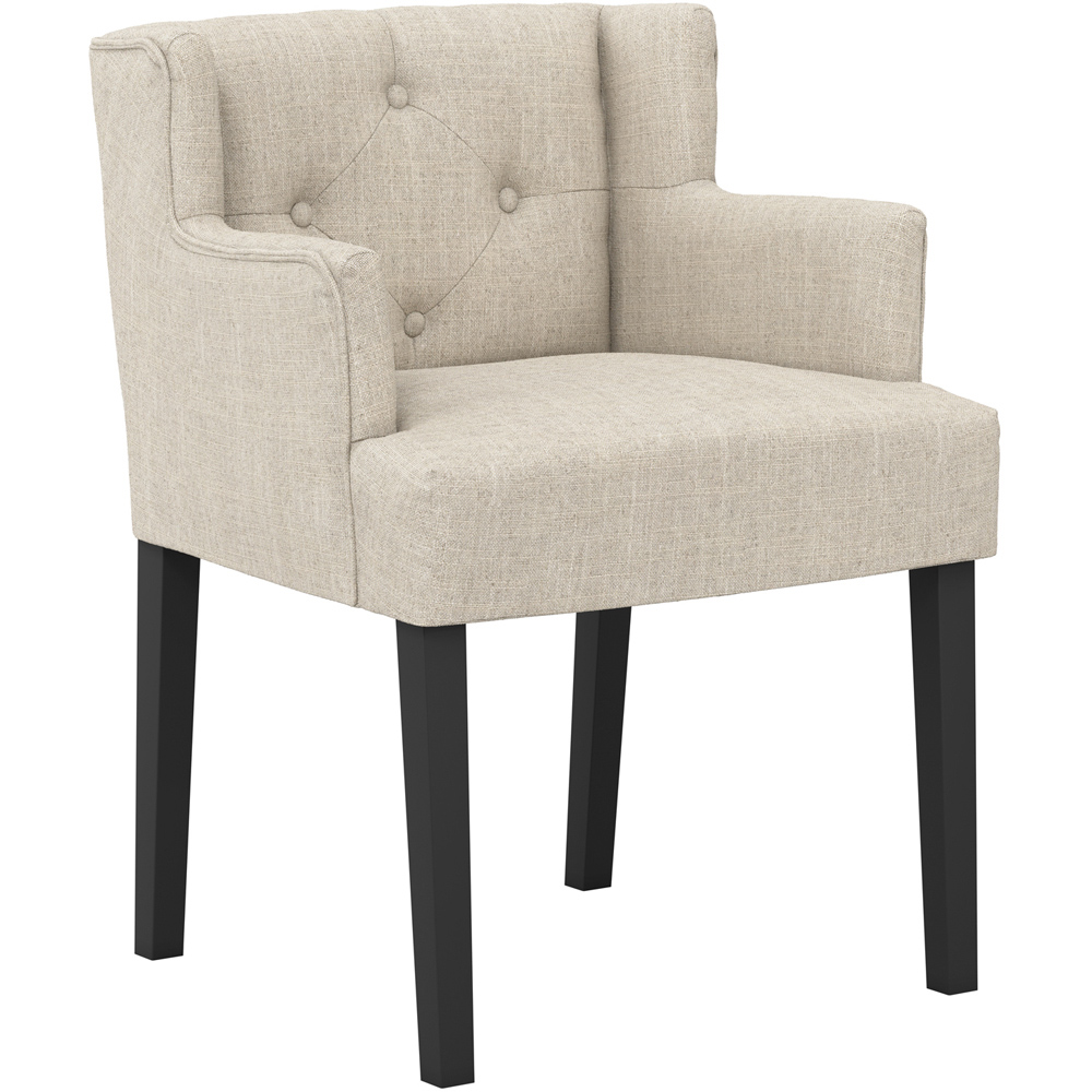 LPD Home Shay Stone Linen Winged Back Dining Chair with Arms Image 2