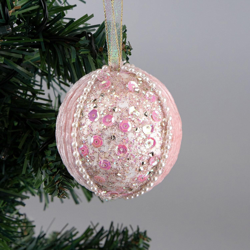 Shatchi 7cm Baby Pink Bauble 3 Pack Image 2