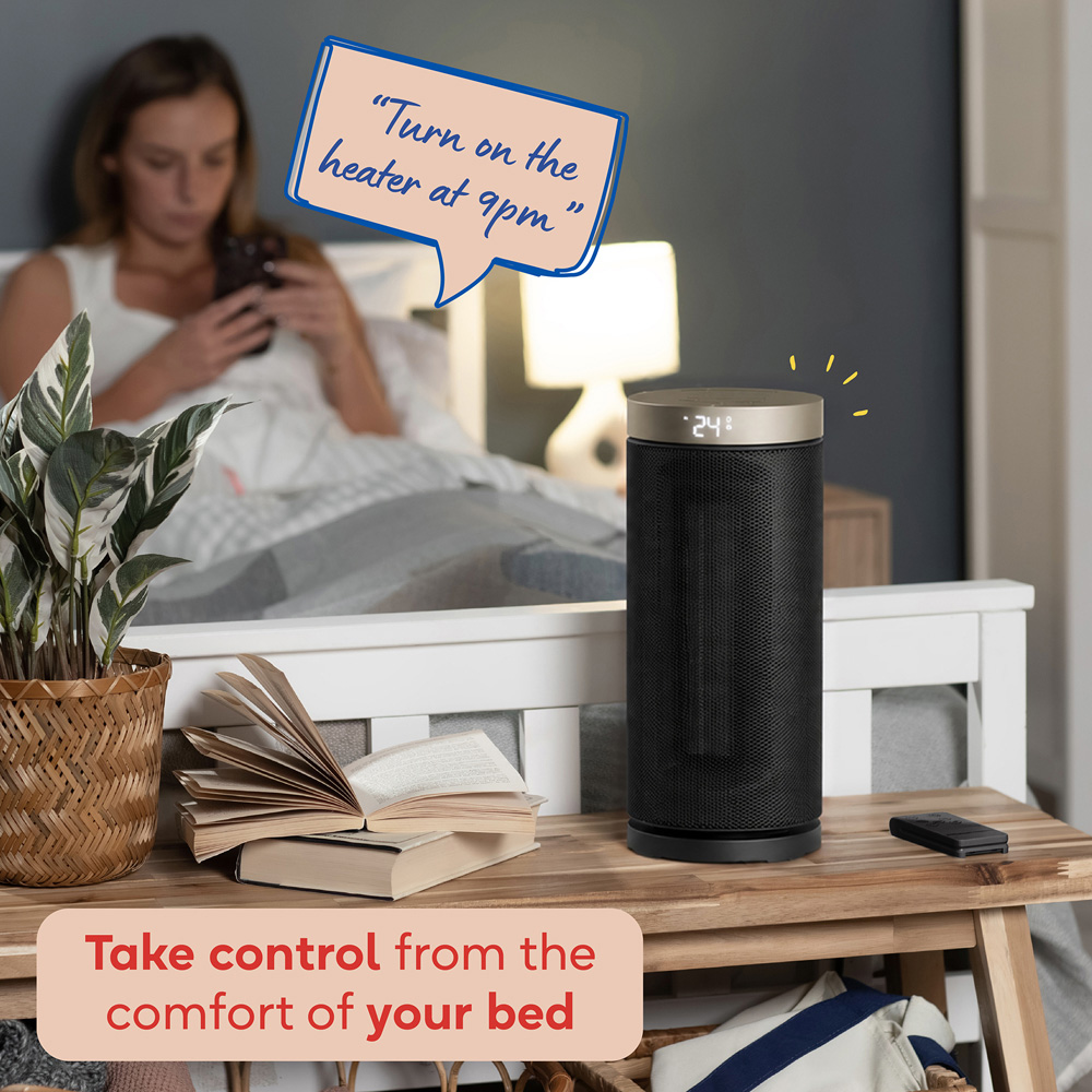Russell Hobbs RHCTH2001G-SMT Black and Gold Round Smart Wi-Fi Enabled Ceramic Heater 2000W Image 4
