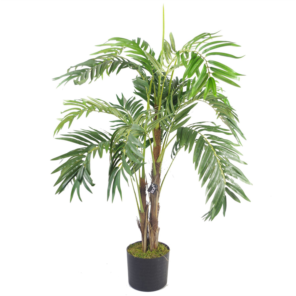 Leaf Premium Artificial Palm Tree with Pot and Copper Metal Planter 4ft Image 3