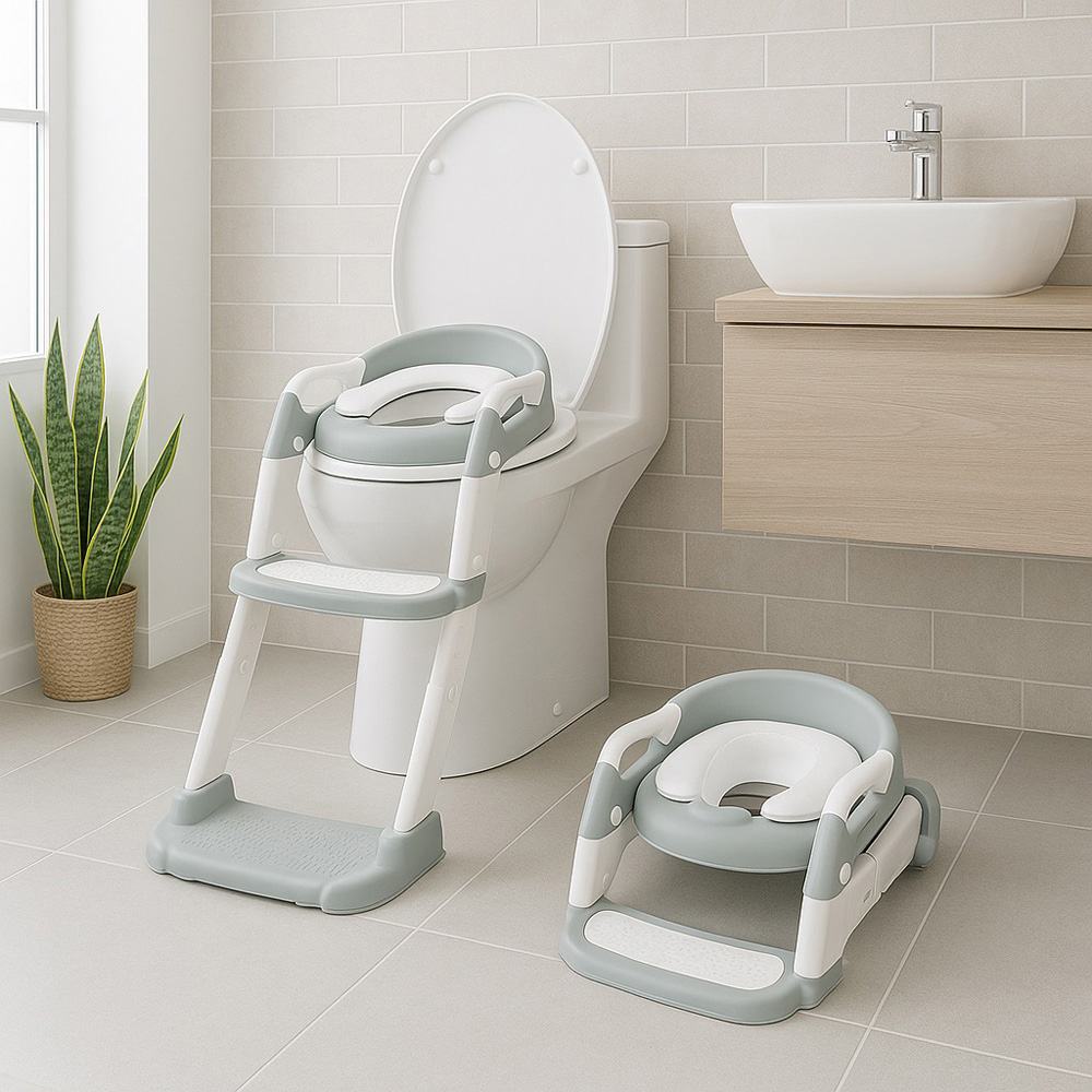 Harbour Housewares 2-in-1 White Adjustable Potty Training Toilet Seat Image 4