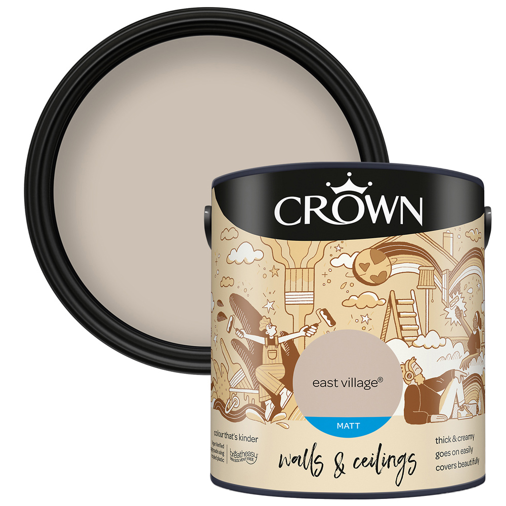 Crown Breatheasy Walls & Ceilings East Village Matt Emulsion Paint 2.5L Image 1