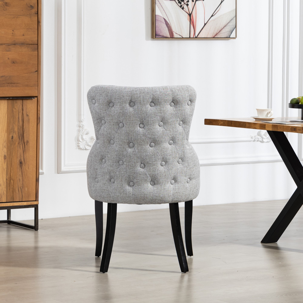 Artemis Home Rodello Set of 2 Light Grey Fabric Dining Chair Image 5