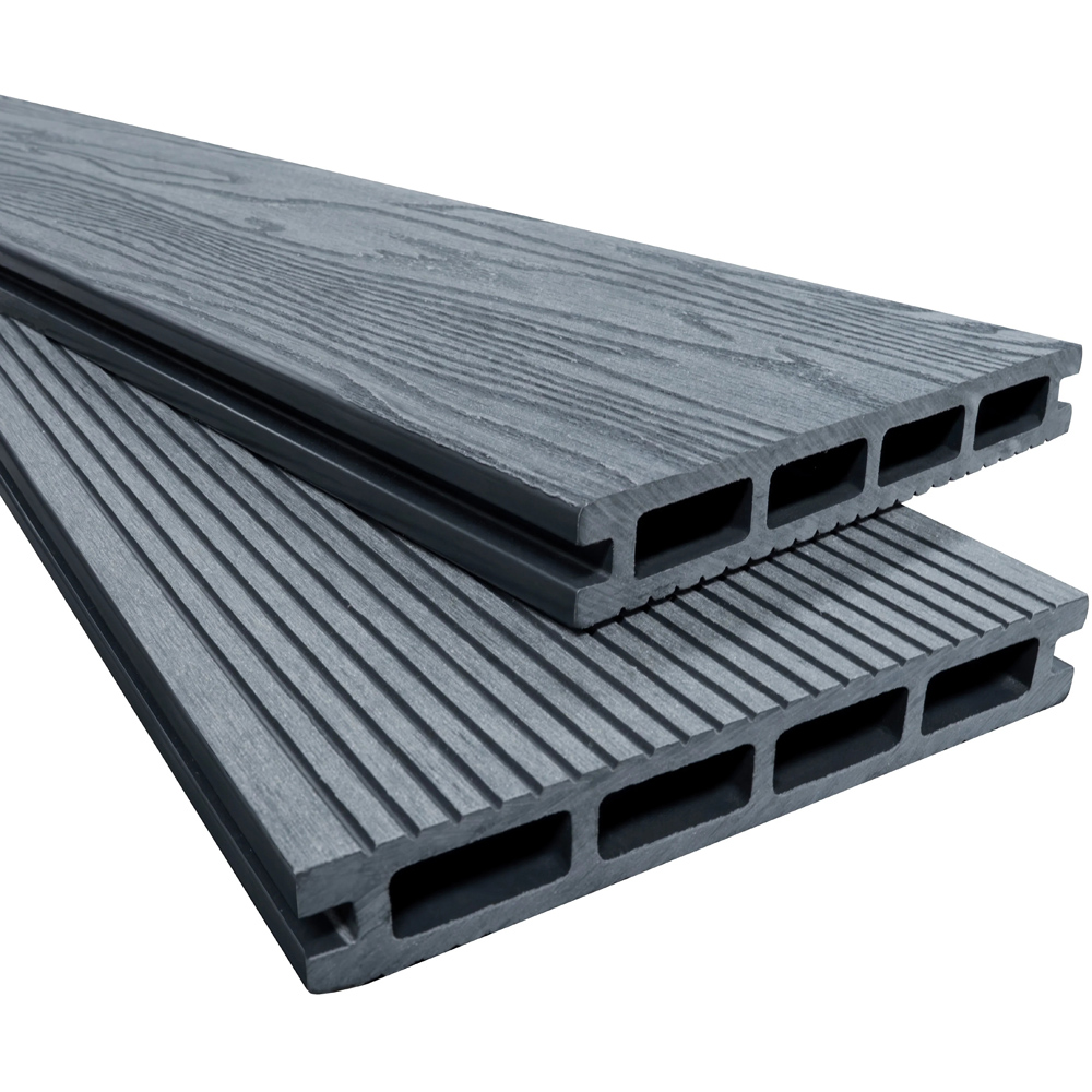 MonsterShop Grey Composite Decking Board 5 Pack Image 1