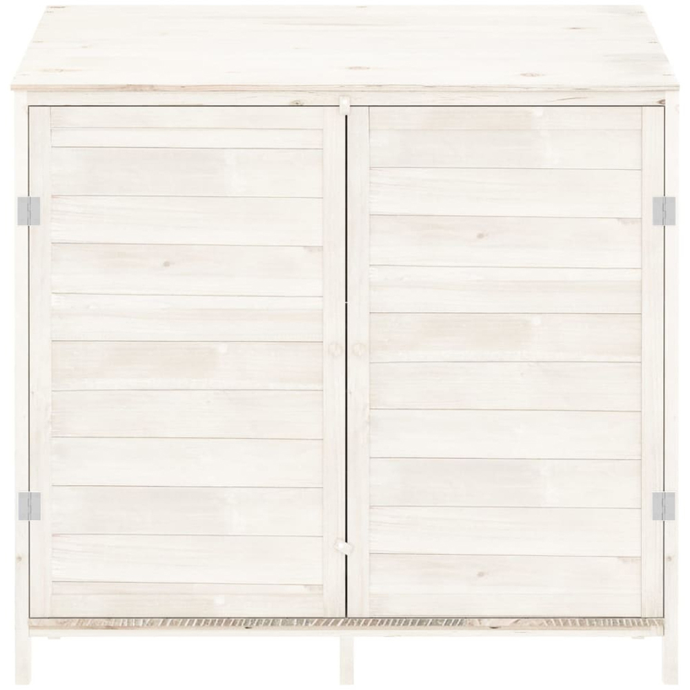 vidaXL 3.4 x 1.7ft White Wooden Pent Garden Shed Image 3