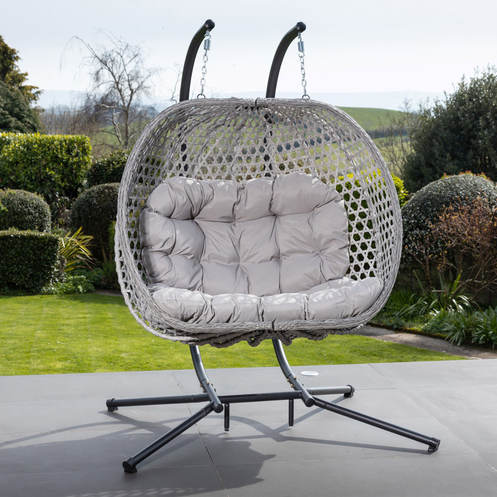 Artemis Beauchamp 2 Seater Light Grey Swinging Garden Seat Image 2