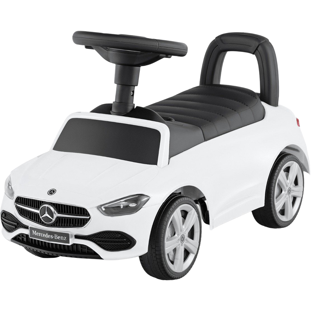 Costway Kids White Licensed Mercedes Benz Ride On Sliding Car with Horn and Engine Sound Image 1