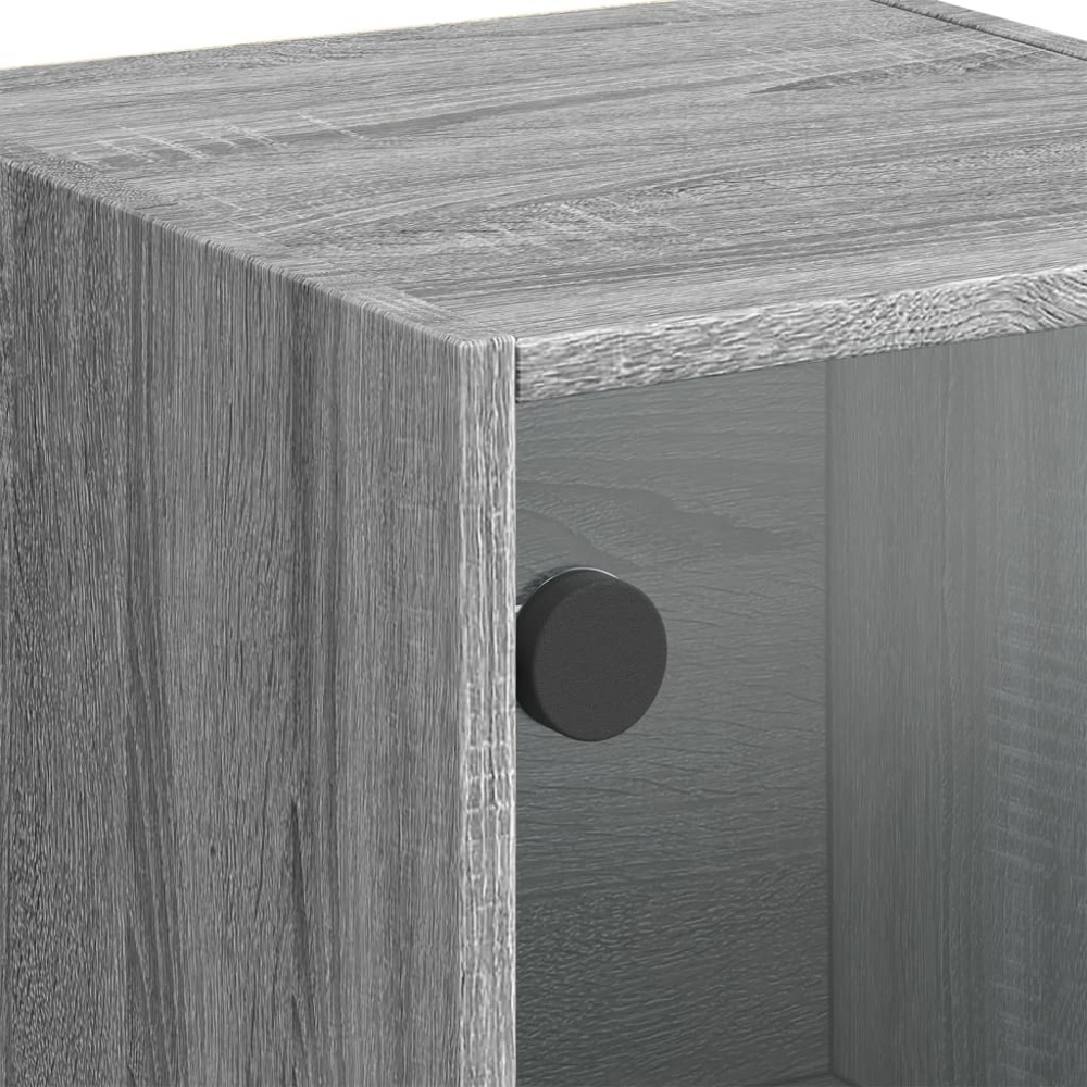 vidaXL 3 Glass Door Grey Sonoma Highboard Image 9