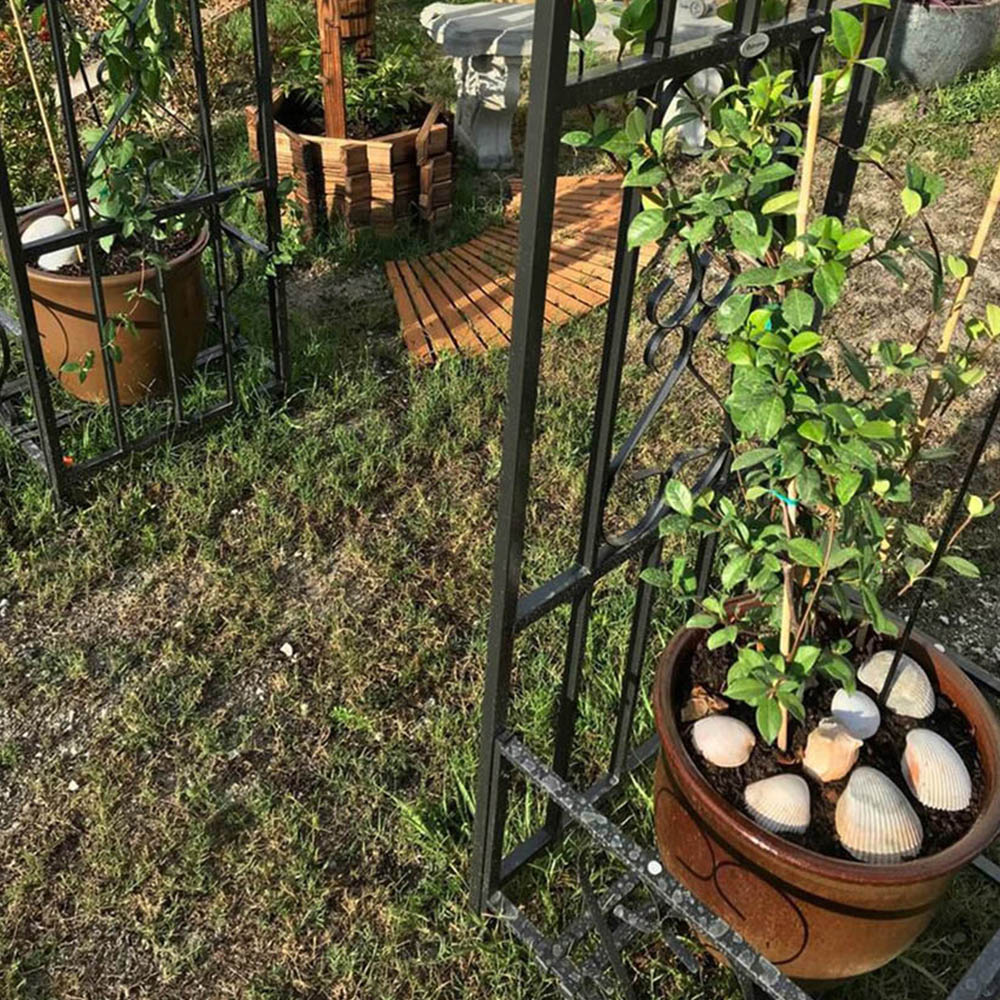 Eurotrade 7.1 x 7.1ft Metal Garden Arch with Planter Image 4