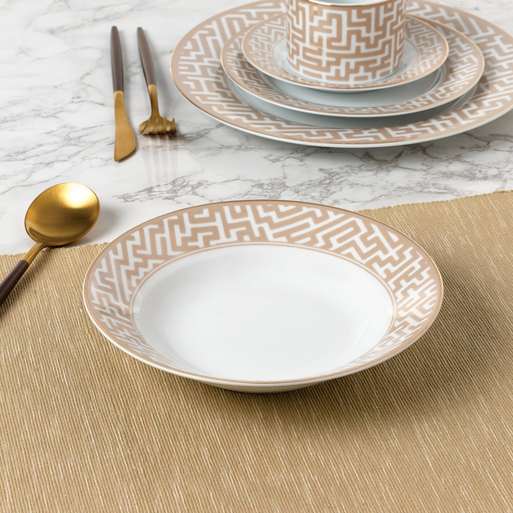 Waterside Mosaic Cream and Gold 20 Piece Dinner Set Image 5