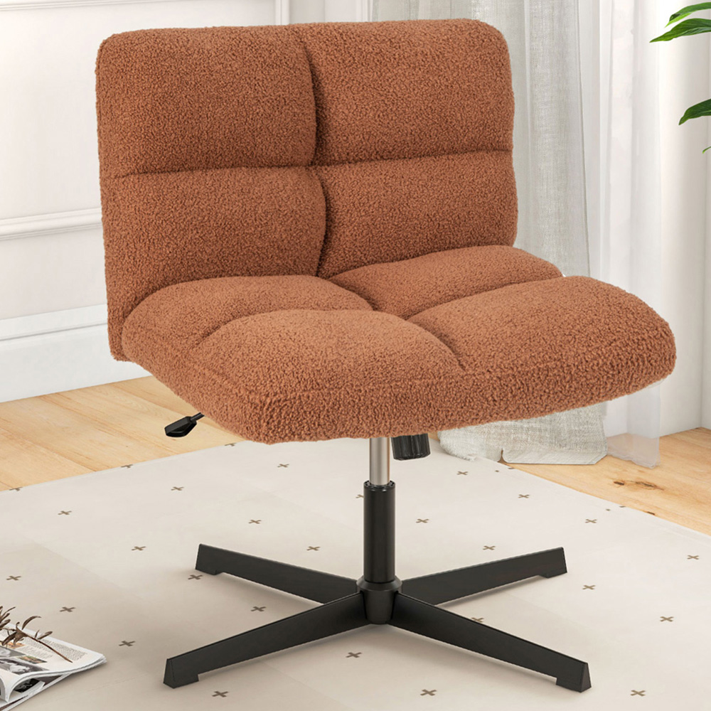 Costway Brown Adjustable Armless Office Chair Image 1