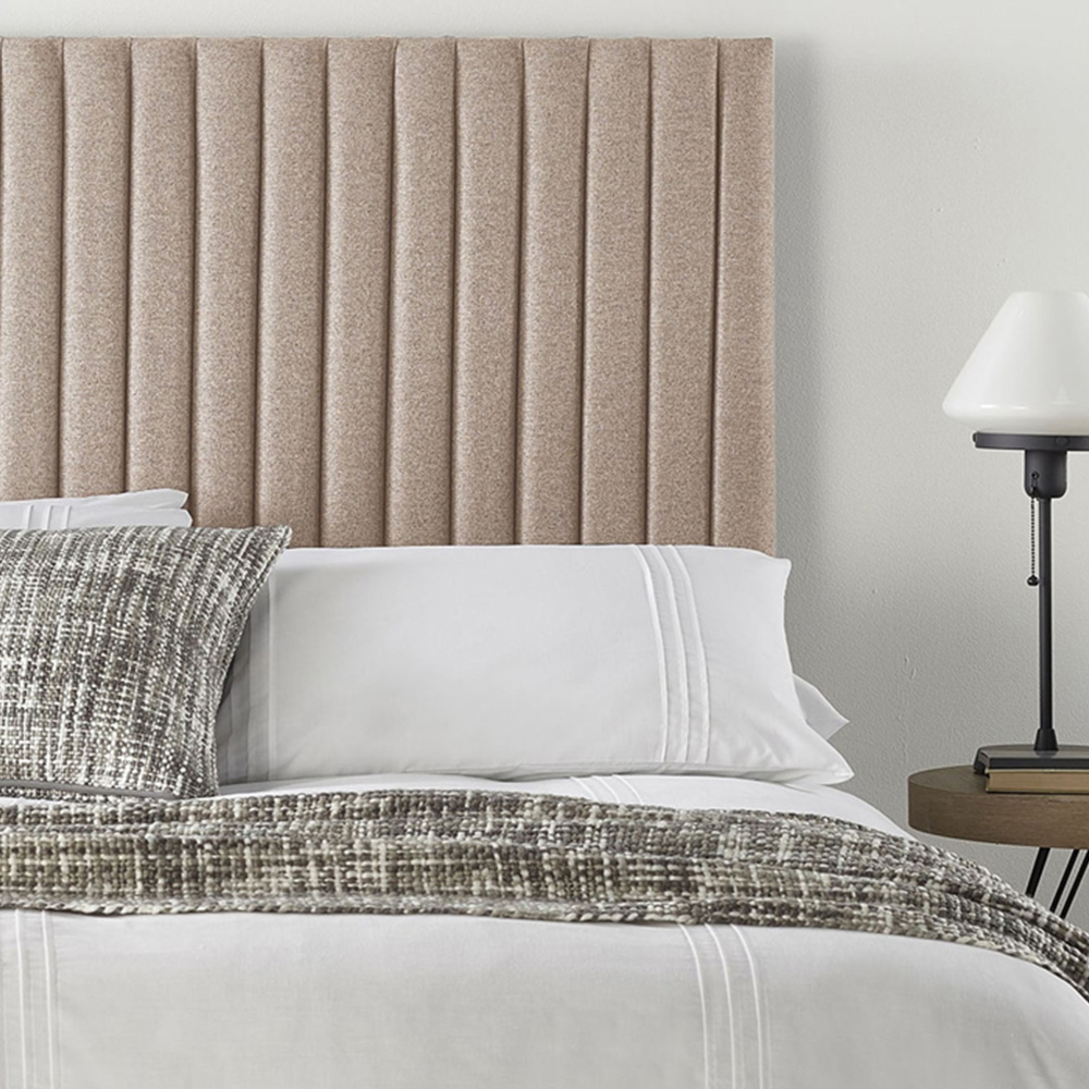 Aspire Furniture Catherine Lansfield Soho Single Natural Saxon Twill Headboard Image 3