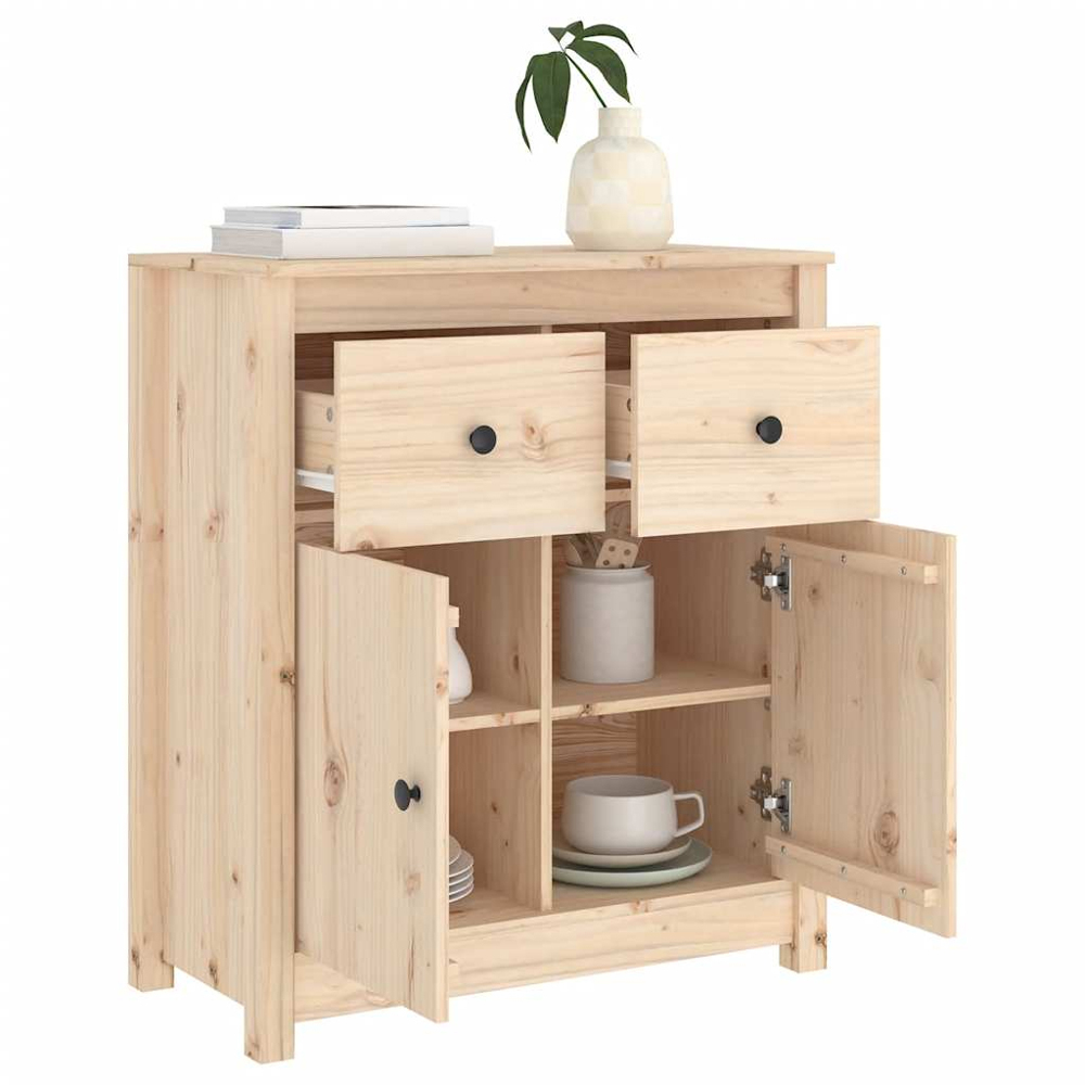 vidaXL 2 Door 2 Drawer Solid Pine Wood Sideboard Image 3