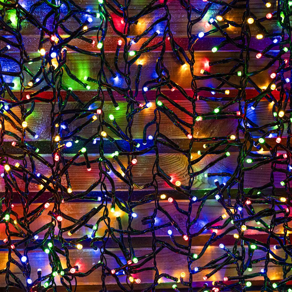 The Christmas Centre 960 Multicoloured LED Multifunction Green Cable Cluster Light 14.4m Image 4