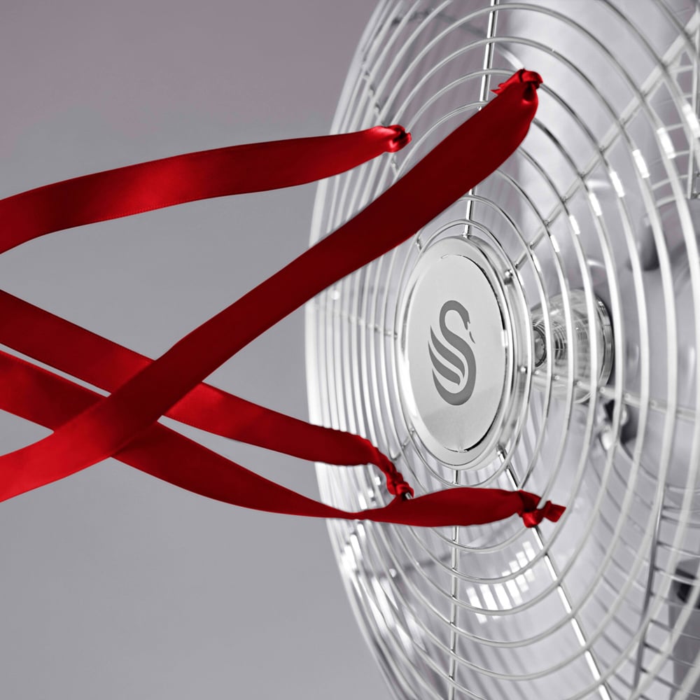 Swan Retro Grey Desk Fan 12 inch Image 4