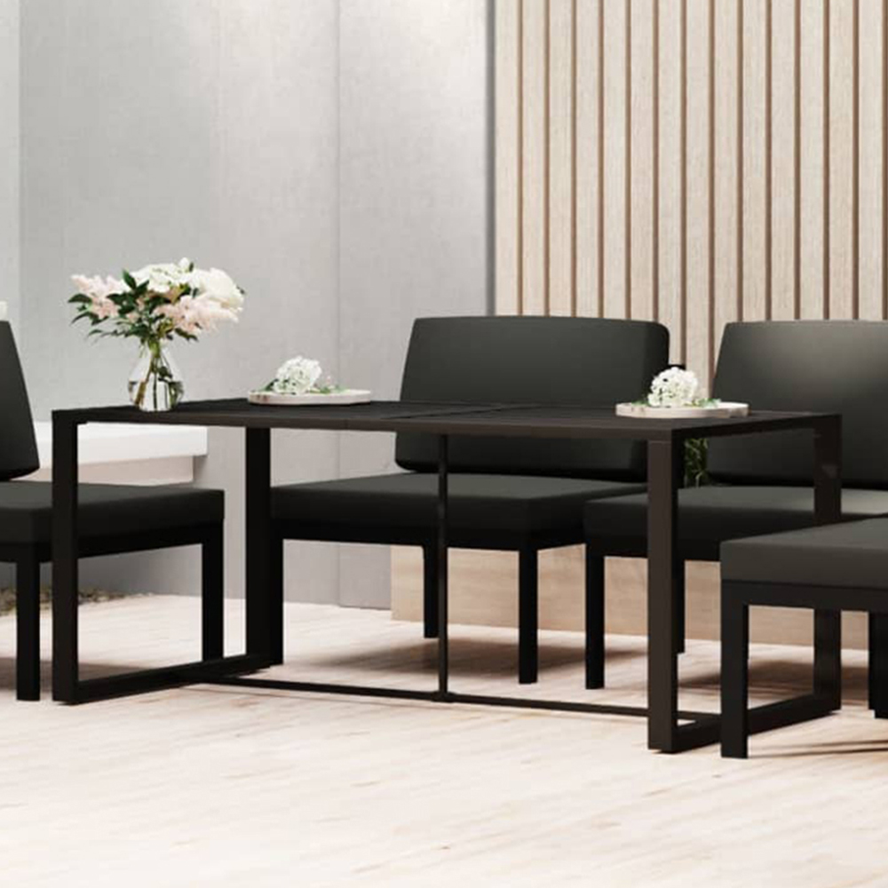 vidaXL 6 Seater Aluminium Rectangular Outdoor Dining Table Anthracite Image 1