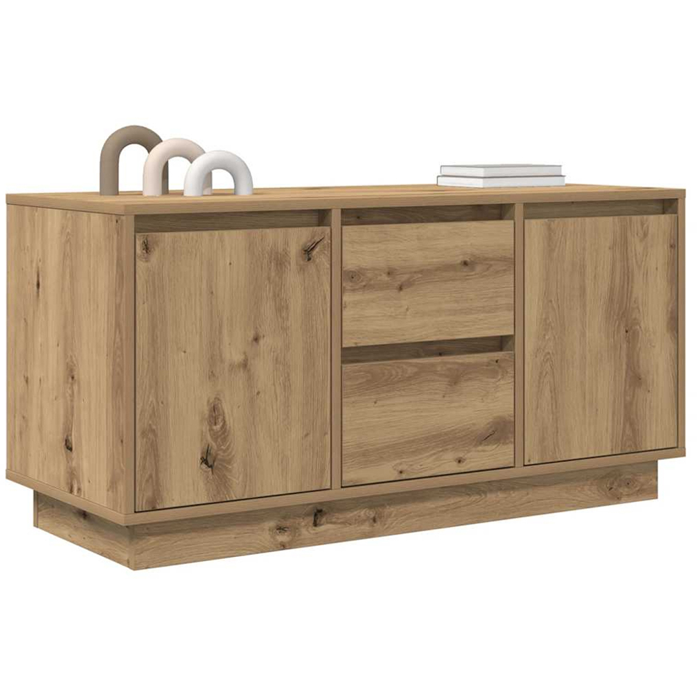 vidaXL 2 Door 2 Drawer Artisan Oak TV Cabinet with LED Lights Image 5