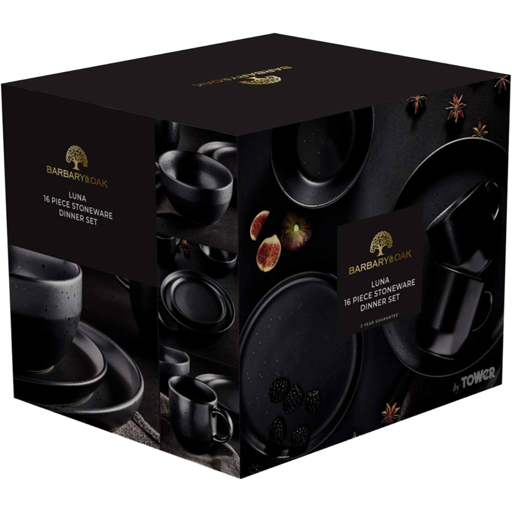 Barbary & Oak Luna Black 16 Piece Dinner Set Image 2