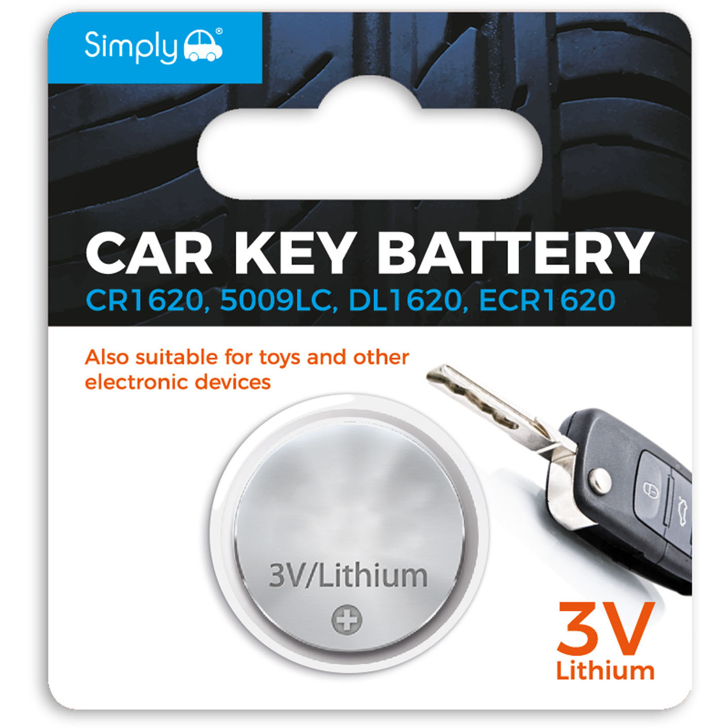 Autobar 25mm 3V CR1620 Lithium Car Key Battery Image