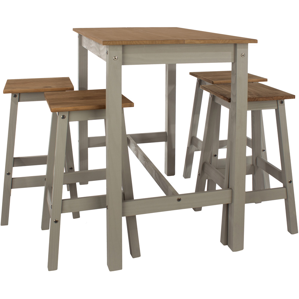 Corona 4 Seater Breakfast Table Set Grey Image 3